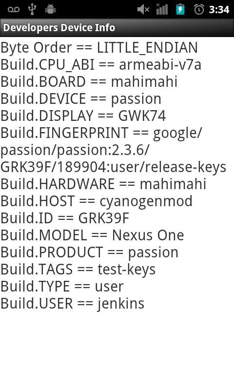 Developers Device Info