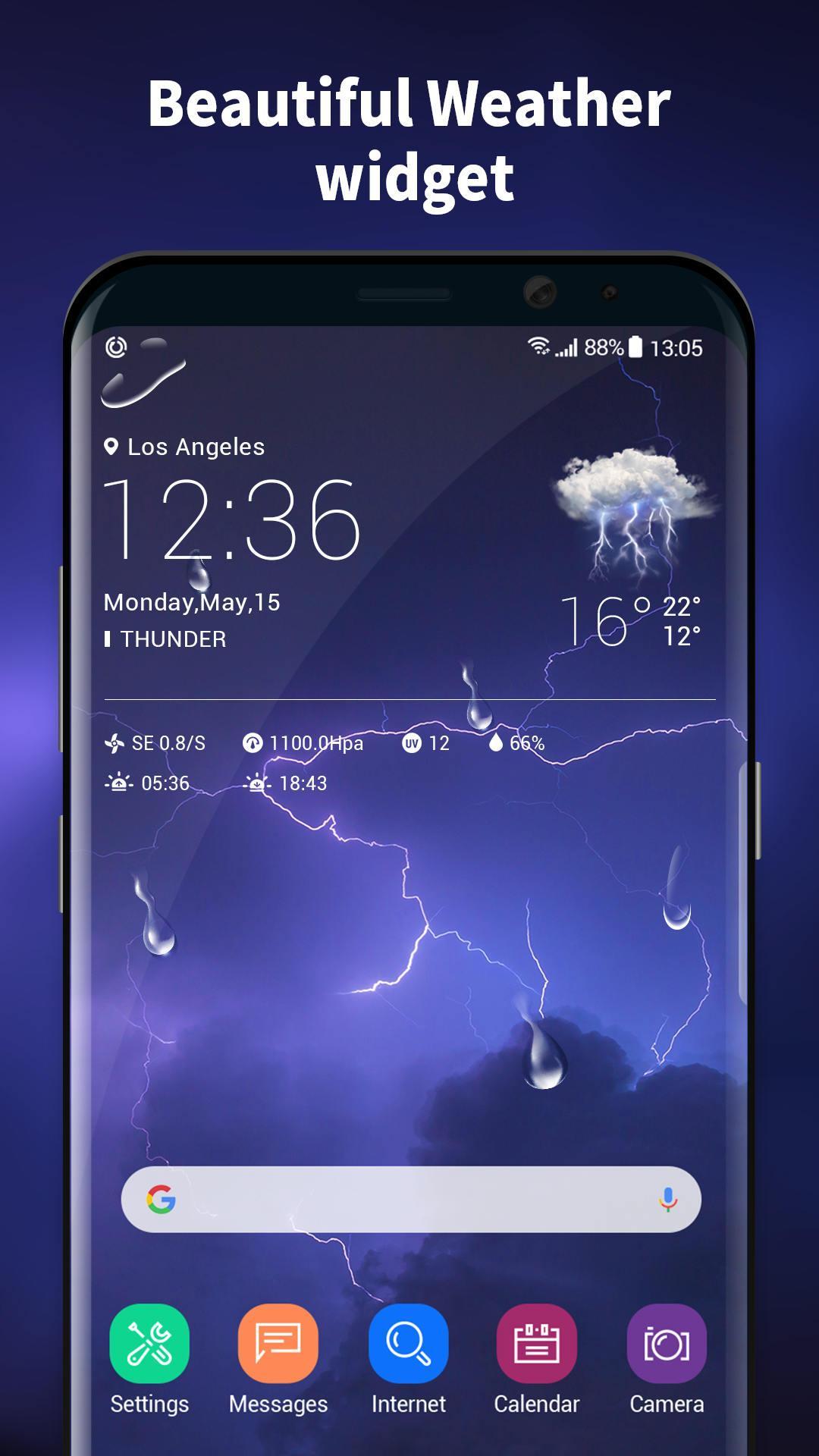 Transparent weather widget