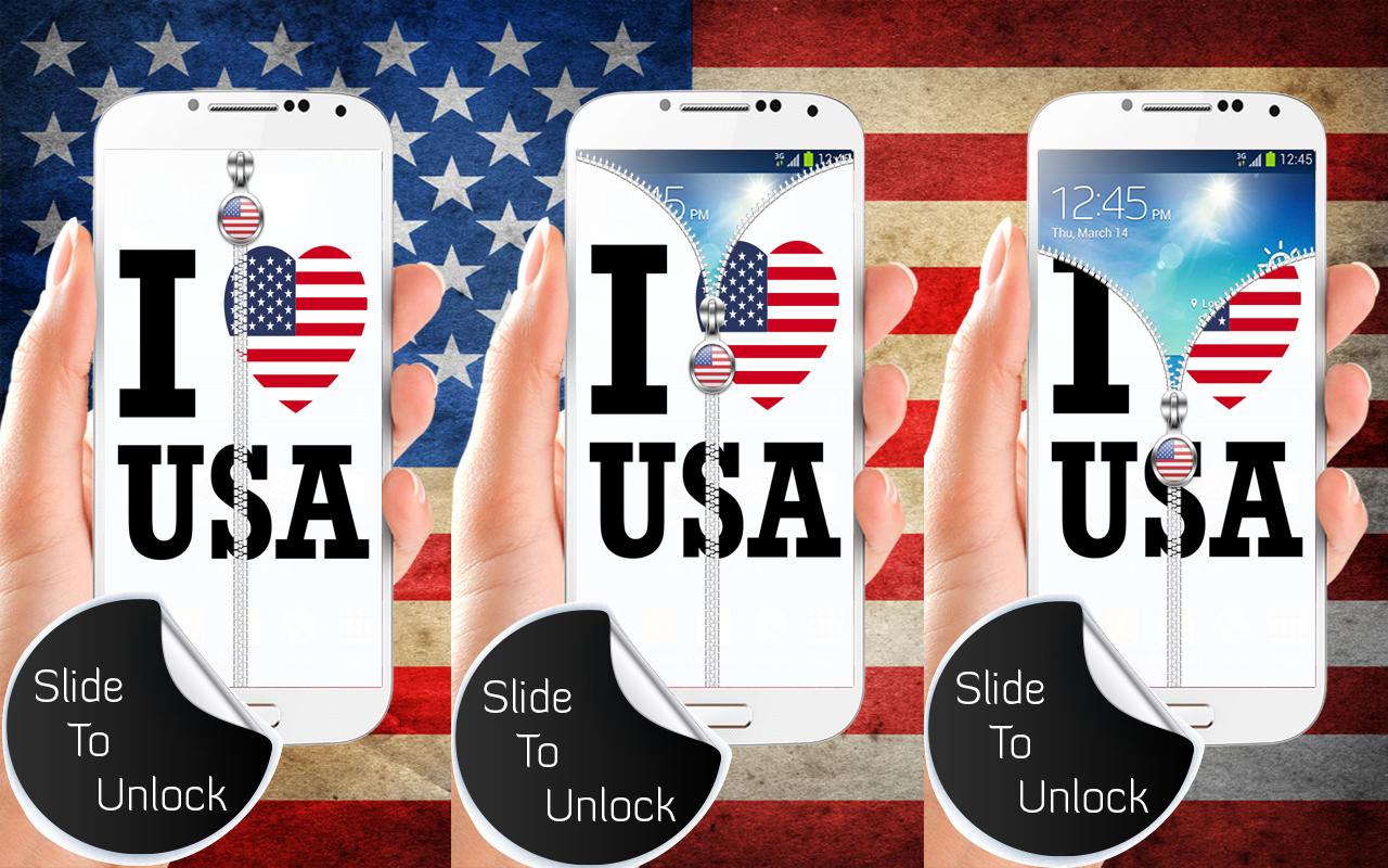 US Flag Zipper Lock