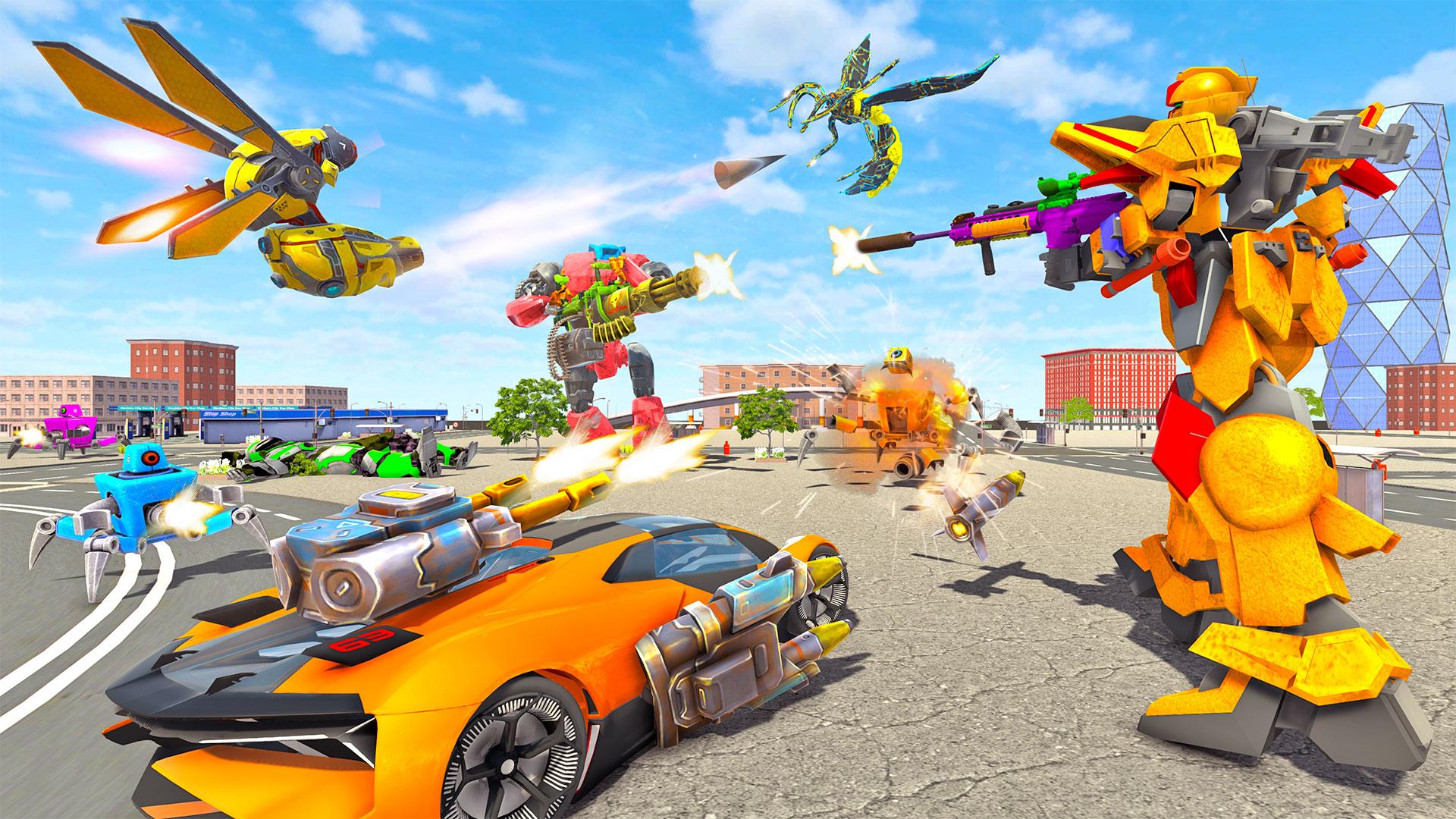 Wasp Robot Car Game: Robot Transforming Games